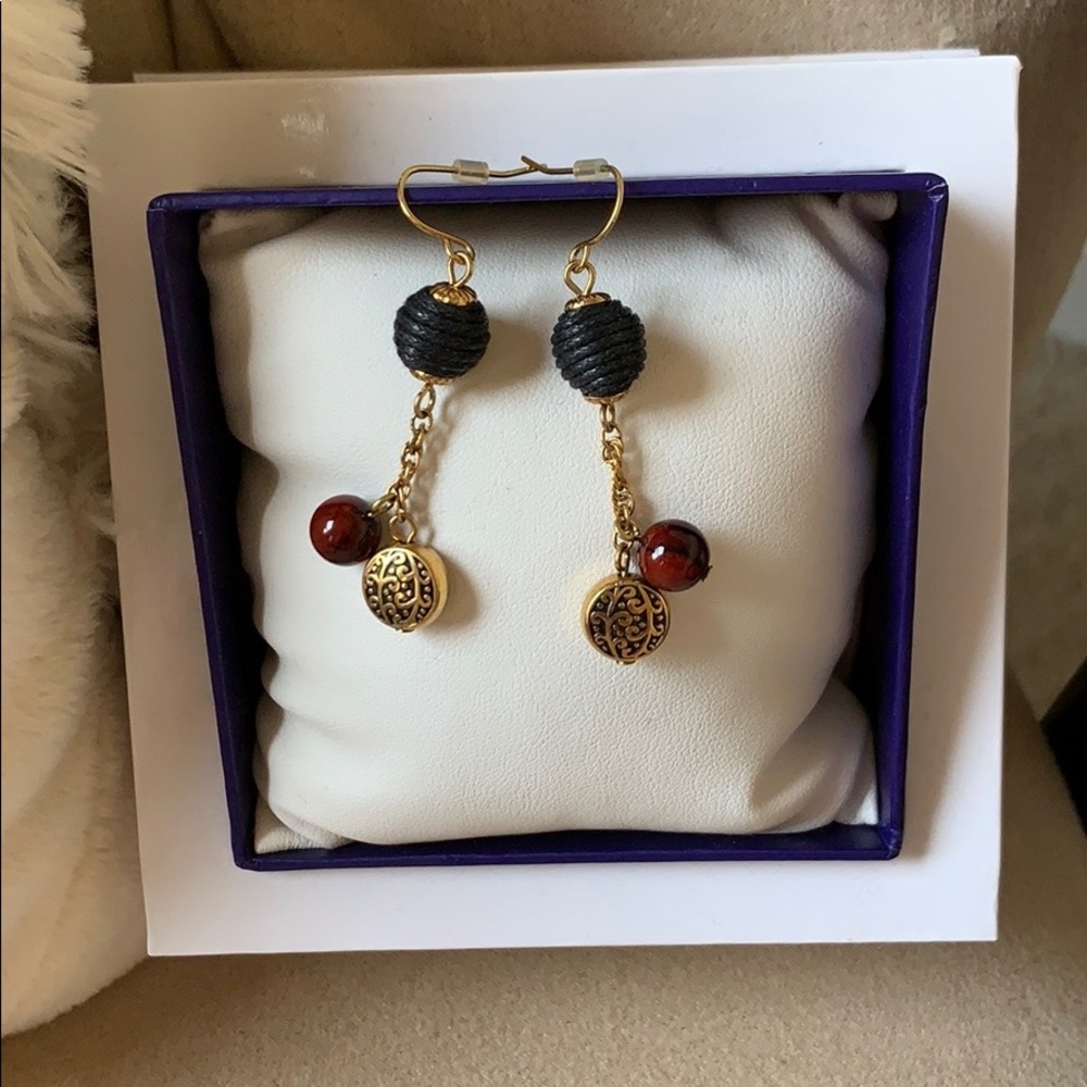 Red and black beaded earrings